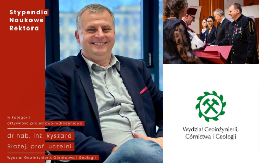 dr hab. inż. Ryszard Błażej, prof. uczelni wyróżniony stypendium naukowym Rektora PWr