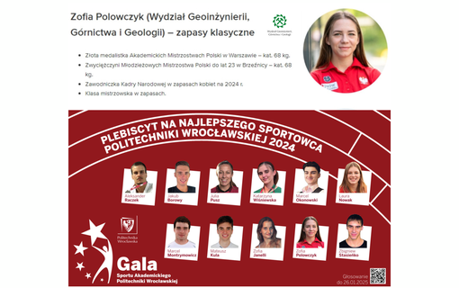 Głosuj na Zofię Polowczyk z W6! Głosowanie do 26 stycznia 2025r.